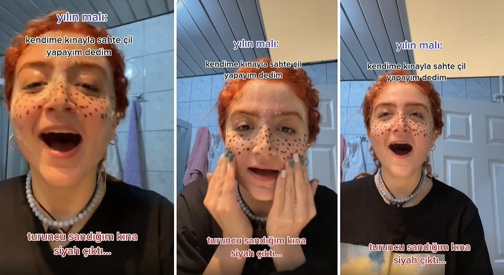 Turuncu Zennettiği Kına ile Kendisine Çil Yapmak İsteyen Gencin Dumura Uğradığı Anlar