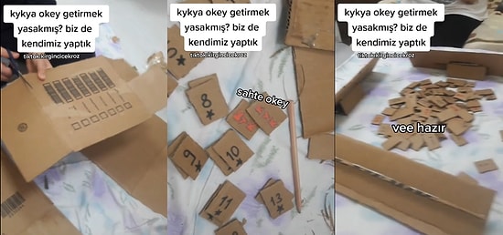 Gençlerin Yapamayacağı Şey Yok! KYK Yurdunda Yasak Olan Okey Takımını Kartondan Keserek Yapan Kızlar
