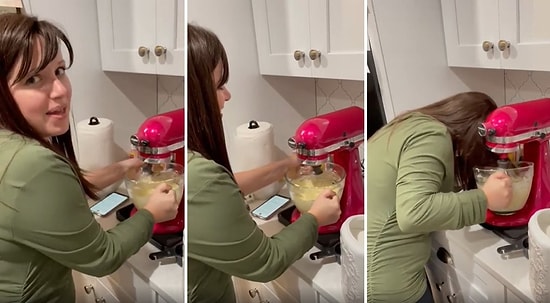 Hamur Yoğurma Makinesine Saçını Kaptıran Kadının Çığlık Çığlığa Kaldığı Anlar