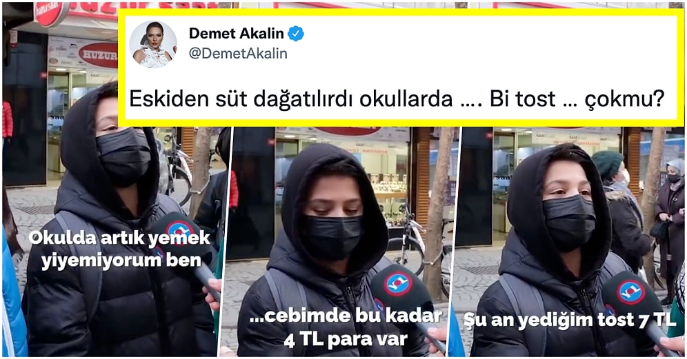 "4 Lira Param Var, Yemek Yiyemiyorum" Diyen 7. Sınıf Öğrencisinin Durumuna Demet Akalın da Sessiz Kalamadı