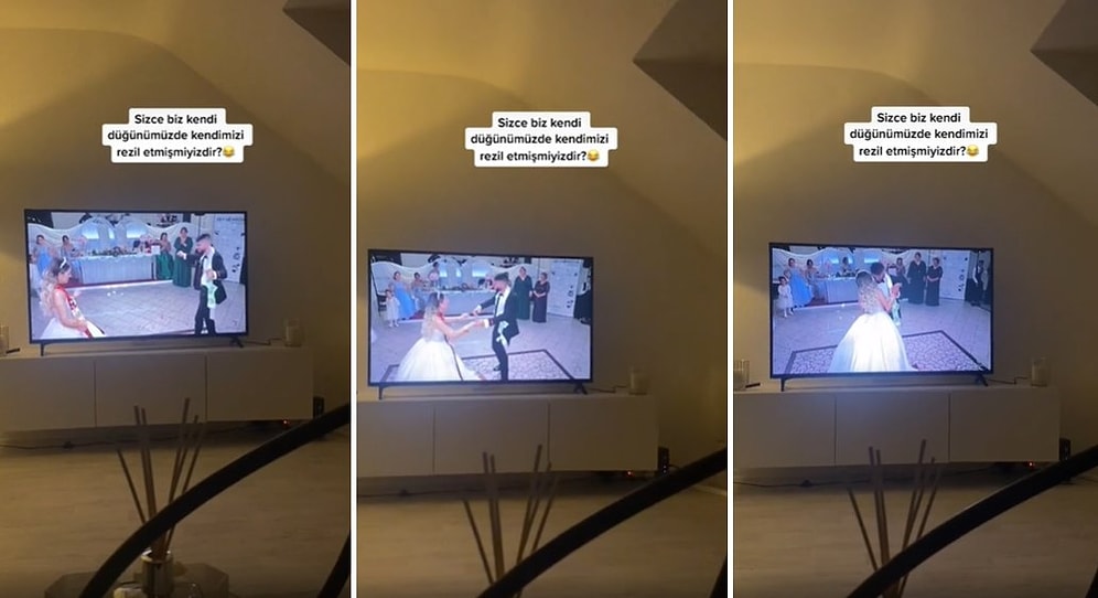 Düğünde Çalan Şarkıyı Oyun Havası Zannedip Karşılıklı Oynayan Gelin ile Damadın Ters Köşe Olduğu Anlar