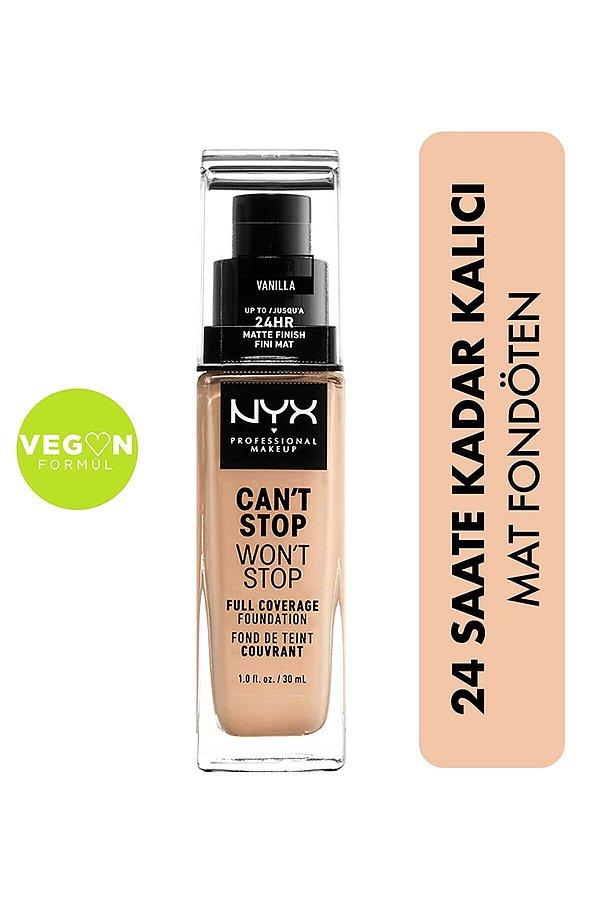 6. NYX Professional Makeup - Can't Stop Won't Stop Full Coverage Foundation