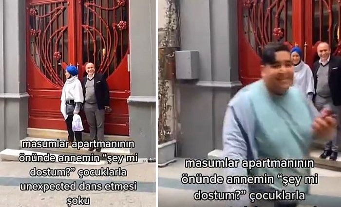 'Masumlar Apartmanı'nda Fotoğraf Çektirirken 'Şey mi Dostum' Çocuklar Şarkı Dinleyerek Geçince Dans Eden Kadın