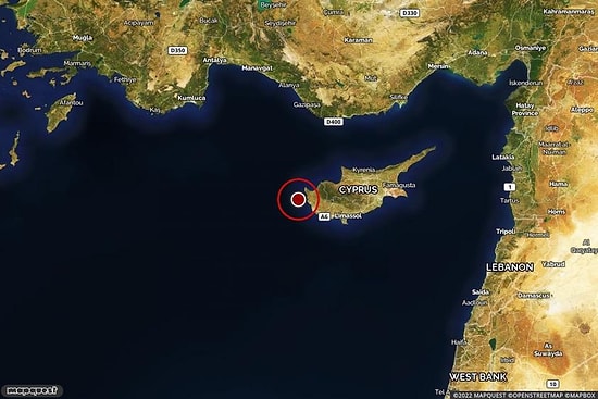 Akdeniz'de Kıbrıs Açıklarında 6,4 Büyüklüğünde Deprem