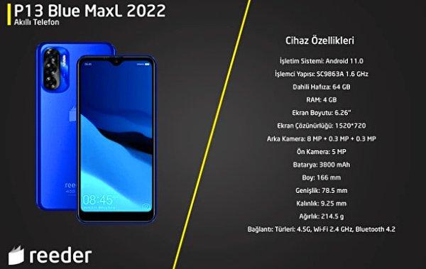 Reeder P13 Blue Max L2022 akıllı telefon