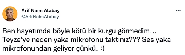 Söz konusu diyalogla ilgili "kurgu" yorumları yapıldı ve İmamoğlu'nun konuştuğu kişiye yaka mikrofonu takıldığı öne sürüldü.