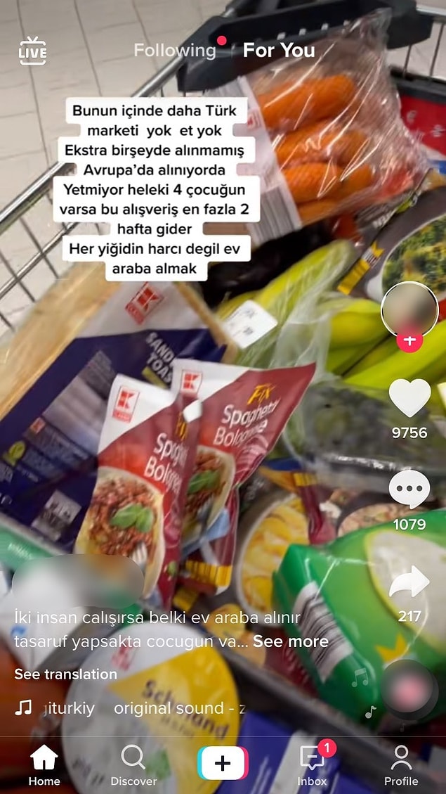 Bunun üzerine bir gurbetçi Avrupa’da tıka basa doldurduğu market alışverişini çekerek, röportaj sahibinin sesini videosuna ekledi,
