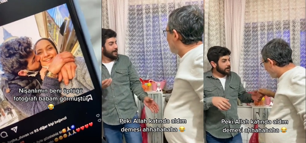 Nişanlısıyla Olan Sarmaş Dolaş Fotoğraflarını Kayınpederine Yakalatan Adamın Komik Anları