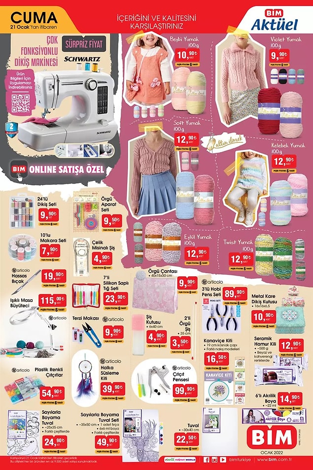 Schwartz Çok Fonksiyonlu Dikiş Makinesi sürpriz fiyatla online satışta olacak.