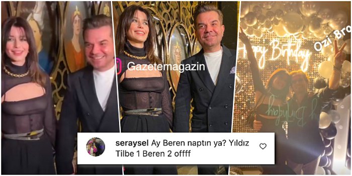 Eşiyle Birlikte Ozan Doğulu'nun Doğum Günü Partisine Katılan Beren Saat'in Transparan Kıyafeti Gündem Oldu!