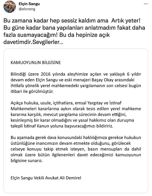 Ardından da Elçin Sangu bu paylaşımı yaparak bir kez daha isyan etti!