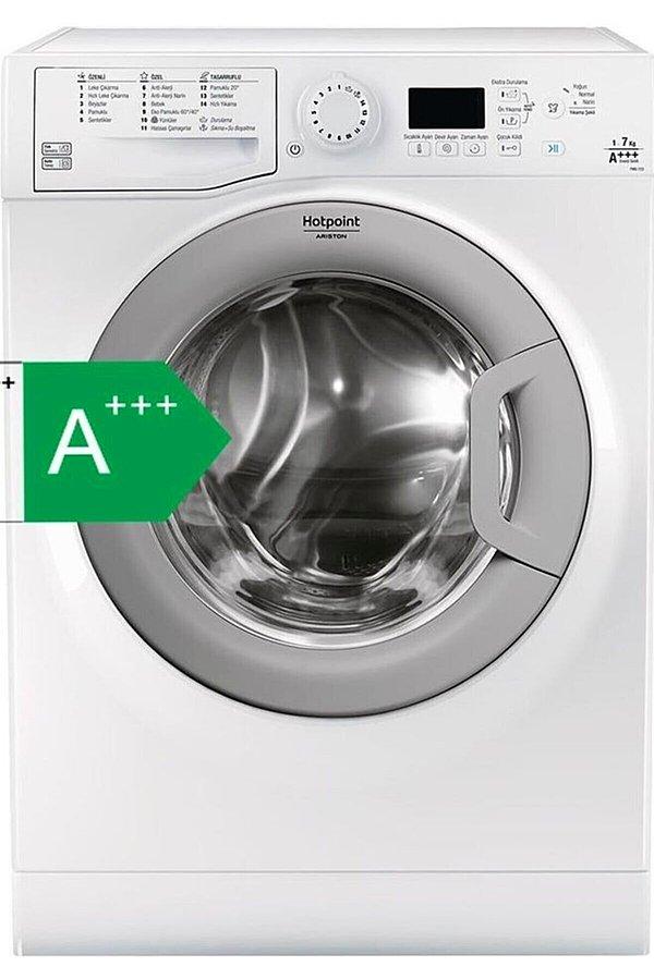 11. Hotpoint çamaşır makinesi 7 kg kapasitesi ile çekirdek aileler ya da bekarlar için ideal.