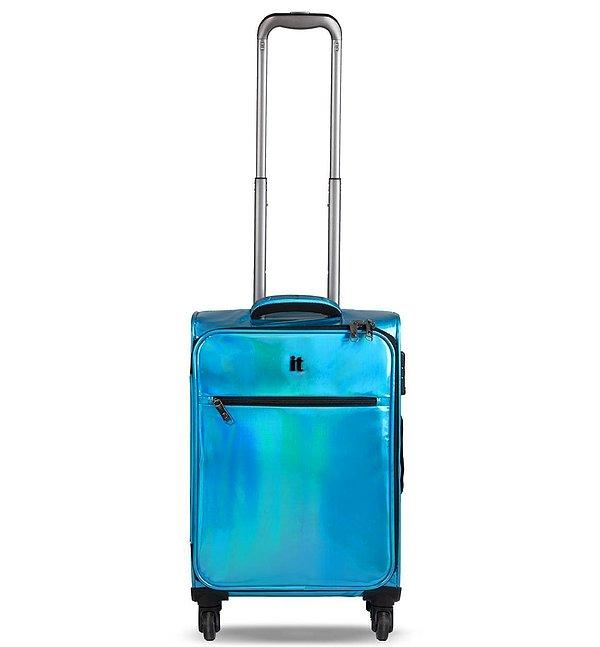 3. Parlak mavi kabin bavulu.