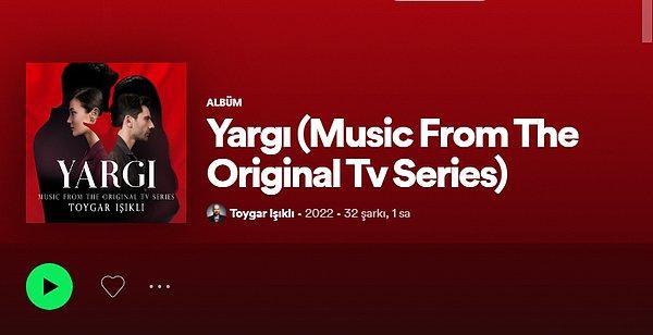 Ve sonunda herkesin merakla beklediği 32 parçadan oluşan Toygar Işıklı - Yargı dizi müzikleri albümü çıktı.