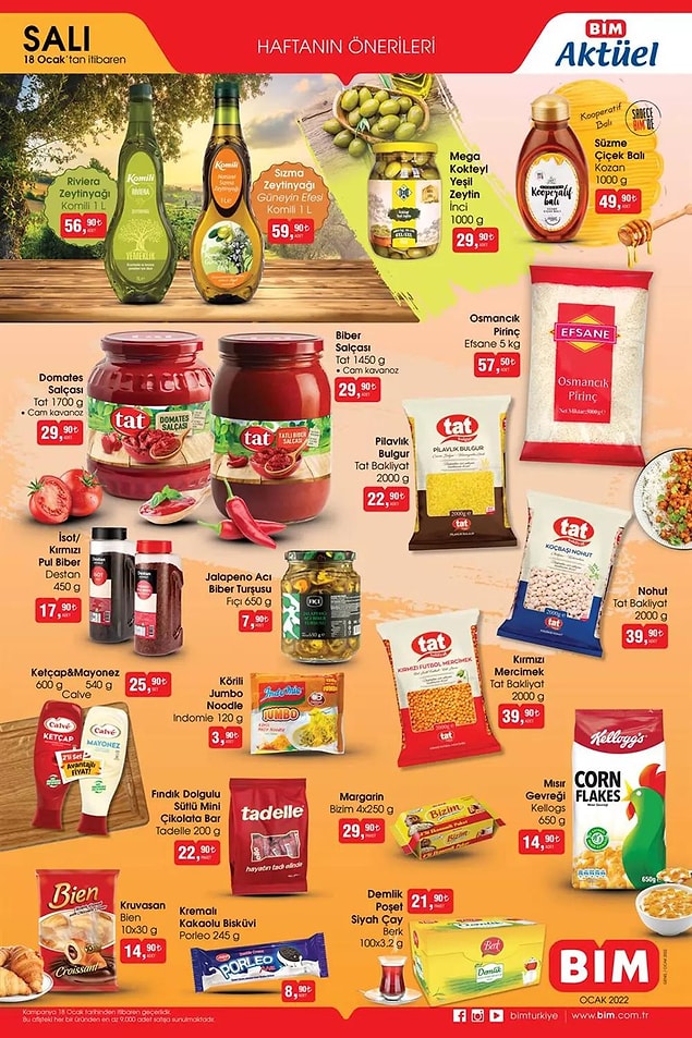 Tat Cam Kavanoz 1700 gr Domates Salçası ve 1450 gr Cam Kavanoz Biber Salçası 29,90 TL.