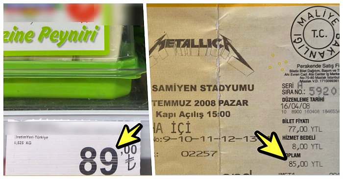 2008 Yılında Metallica Konser Bileti Ücretiyle Günümüzde Sadece Peynir Alabildiğimizi Gösteren Paylaşım