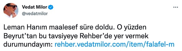 Engel kalkmamış olacak ki, Milor sitesine gerçekten de Beyrut tavsiyelerini ekledi.