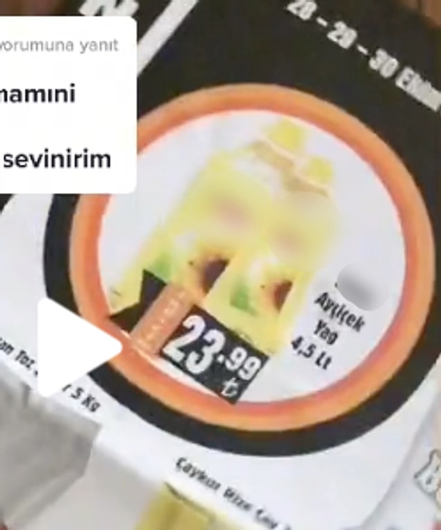 3. Ayçiçek yağı - 23.99 TL