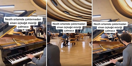 Piyanonun Başına Geçen Gencin Çaktırmadan 'Sinan-Üçkağıt Müziği' Çalarak İnsanları Troll'lediği Anlar