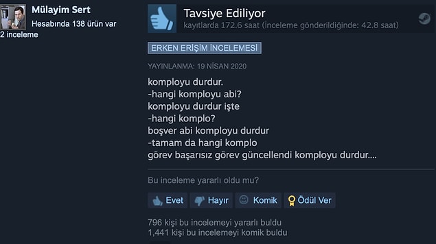 2. Komployu durdur!