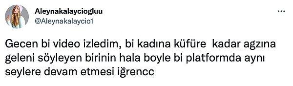 Kalaycıoğlu, Twitter hesabından Yasin Obuz'un tavırlarından dolayı yarışmada olmasını 'iğrenç' olarak nitelendirdi.