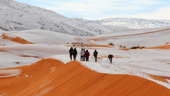 Sahra Çölü'ne 52 Yılda 5. Kez Kar Yağdı! Sahra Çölü Nerede, En Son Ne Zaman Kar Yağdı? İşte O Görüntüler...