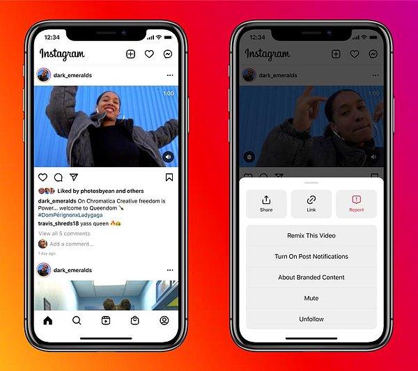 15. Instagram'dan bir yeni özellik duyurusu daha! Şirket, yaptığı yeni duyuru ile şimdiye kadar sadece Reels paylaşımlarında kullanılabilen TikTok benzeri Remiks özelliğinin artık tüm videolar için kullanılabileceğini açıkladı.