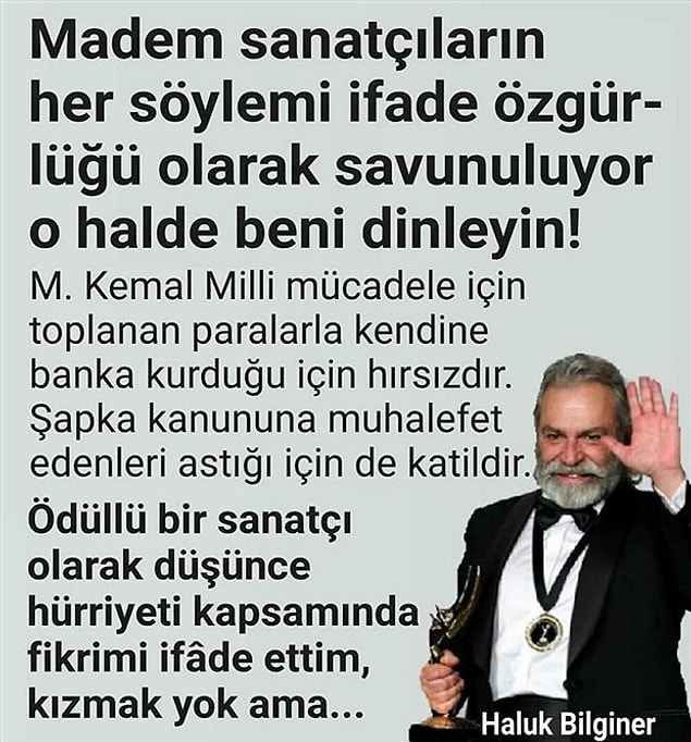 Haluk Bilginer'e Ait Olduğu İddia Edilen Paylaşım