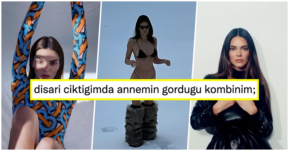 Biz Lahana Gibi Gezerken -30 Derecede Bikinili Pozlar Veren Kendall Jenner Karların Erimesine Neden Oldu!