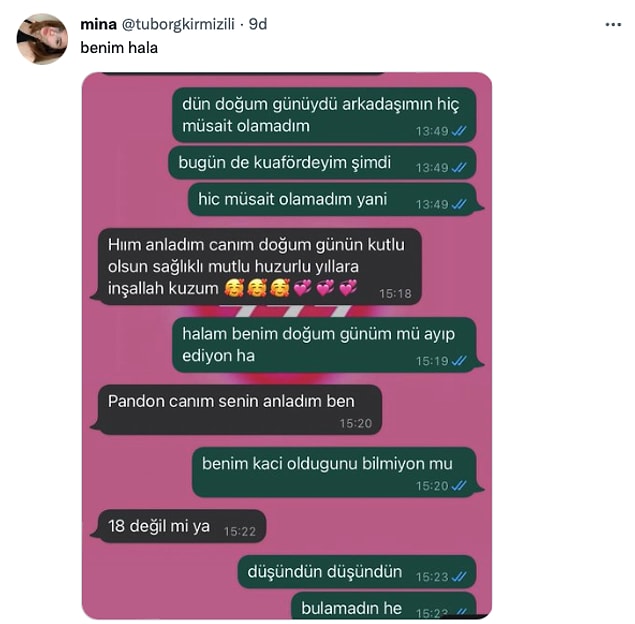 9. Doğum günü unutulabiliyor ama ya...