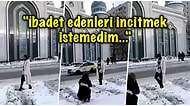 Cami Önünde İç Çamaşırları ve Başörtüsü ile Çıplak Poz Veren Rus Model Tepkilerin Odağında!