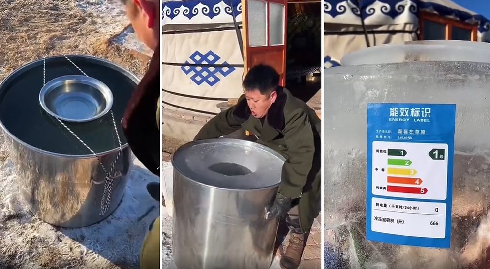 Moğolistan'da Kendi Doğal Buzdolabını Yapan Adamı İzlerken Adeta Hipnotize Olacaksınız!