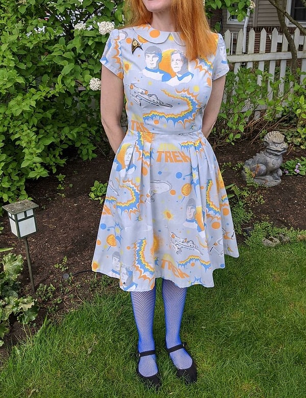 11. Еще одно платье, которое я сшила из старинной простыни, которую нашла в секонде