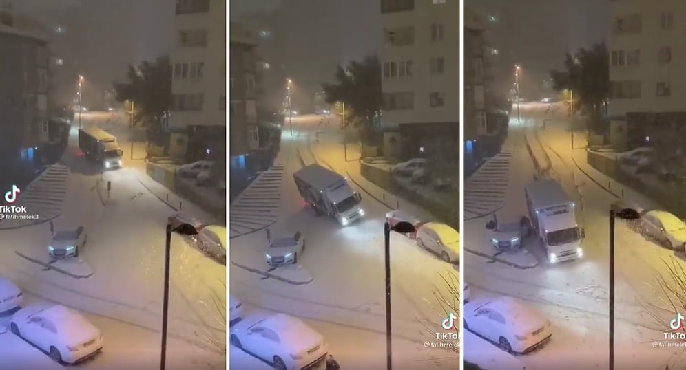 Kadir Gecesi Doğmuş Olabilir: Yokuştan Aşağı Kayarak Gelen Kamyonun Audi Otomobile Kıl Payı Durduğu Anlar