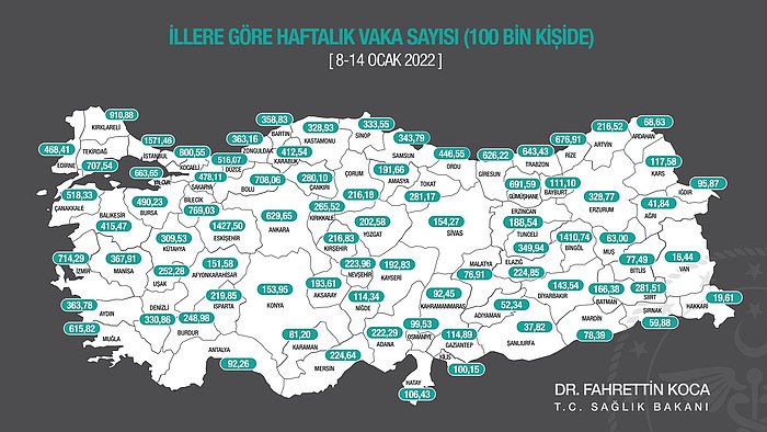 Haftalık Vaka Haritası Açıklandı! Son Durum Ne?