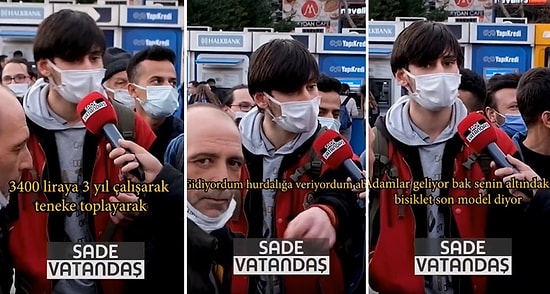 İçki Şişelerini Toplayıp Hurdacıya Satarak Bisiklet Aldım Diyen Genç: Altında Son Model Bisiklet Var Diyorlar