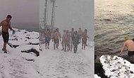 İstanbul'da Dondurucu Soğuğa Aldırmadan Denize Giren Dayılar Türkiye'nin Gündemine Oturdu