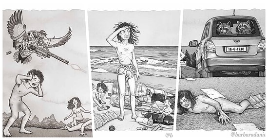 İnsanlarla Hayvanların Rolünü Değiştirerek Üretilen Tokat Gibi İllüstrasyonlar Empati Duygunuzu Sorgulatacak