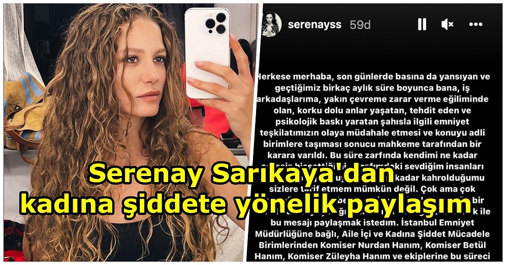 Evinin Önünde Saldırıya Uğrayan Serenay Sarıkaya Instagram Hesabında Kadına Şiddete Yönelik Paylaşımda Bulundu