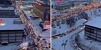 Kar Yağışının İstanbul Trafiğini Felç Etmesinin Ardından Havadan Kaydedilen Görüntüler Gündem Oldu