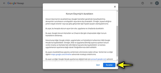 Daha sonra karşımıza duraklatma konusunda ilerlememiz için bir kutucuk çıkacak.