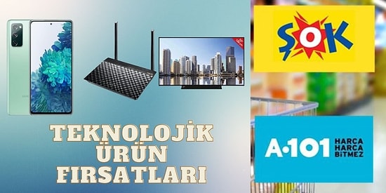 Akıllı Telefonlar, Tabletler ve Akıllı TV'ler Uygun Fiyatlarla! Şok ve A101 Teknolojik Ürünler 26 Ocak
