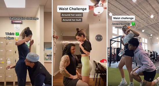 Kadınların Beline ve Poposuna Sarılarak Bir Şeyler İçmeye Çalışan Erkeklerden İlginç TikTok Akımı