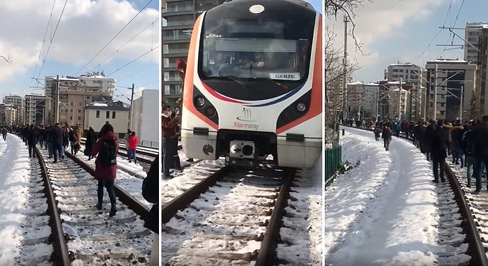 Marmaray Arıza Yapınca Yolcular Yürüyerek Durağa Ulaşmaya Çalıştı