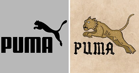 Иллюстратор воссоздал известные логотипы в характерном для Средневековья стиле гротескного искусства (10 картинок)