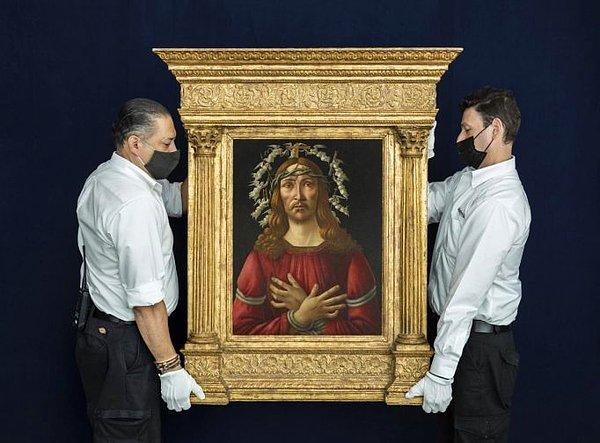 Çekişmeli geçen açık arttırmada Botticelli'nin eseri 45,5 milyon dolara satıldı.