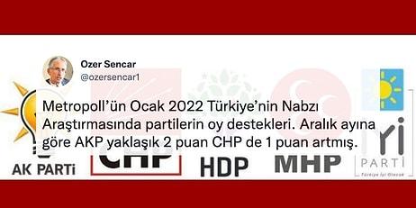 Küskünler AKP'ye Geri mi Dönüyor? MetroPOLL Araştırma'nın Ocak 2022 Anketi Yayımlandı