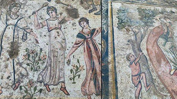 Kahramanmaraş'ta yer alan Germanicia Antik Kenti'nde 1500 yıllık mozaikler bulundu.