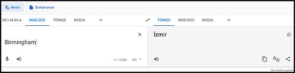Google Translate'in Birmingham'ı İzmir olarak çevirmesi de bir dönem sosyal medyada gündem olmuştu: 👇