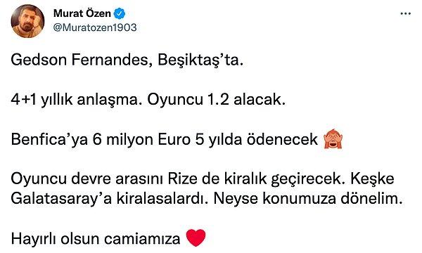 Beşiktaş kulübü kongre üyesi Murat Özen yaptığı paylaşımla birlikte camiasını sevince boğdu.